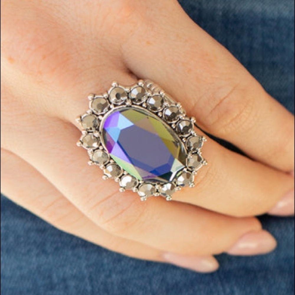 “BLING OF ALL BLING" BLUE MULTI OIL SPILL RING
